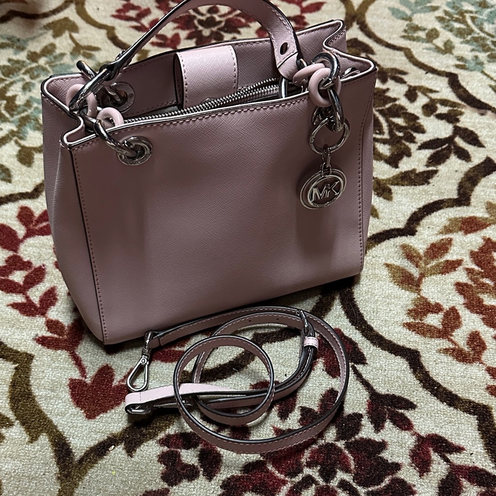 Michael Kors Small Pink Cynthia Chain Tote Bag
